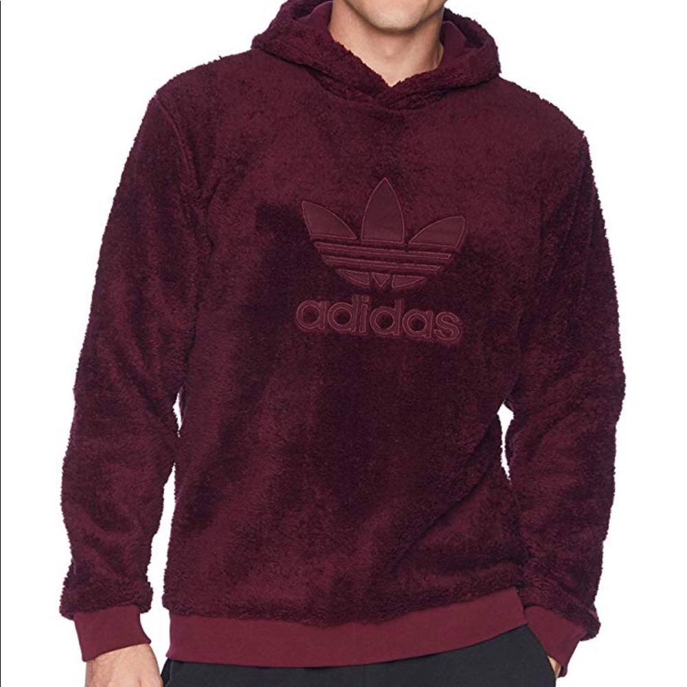 Adidas Mens Maroon Sherpa Pullover